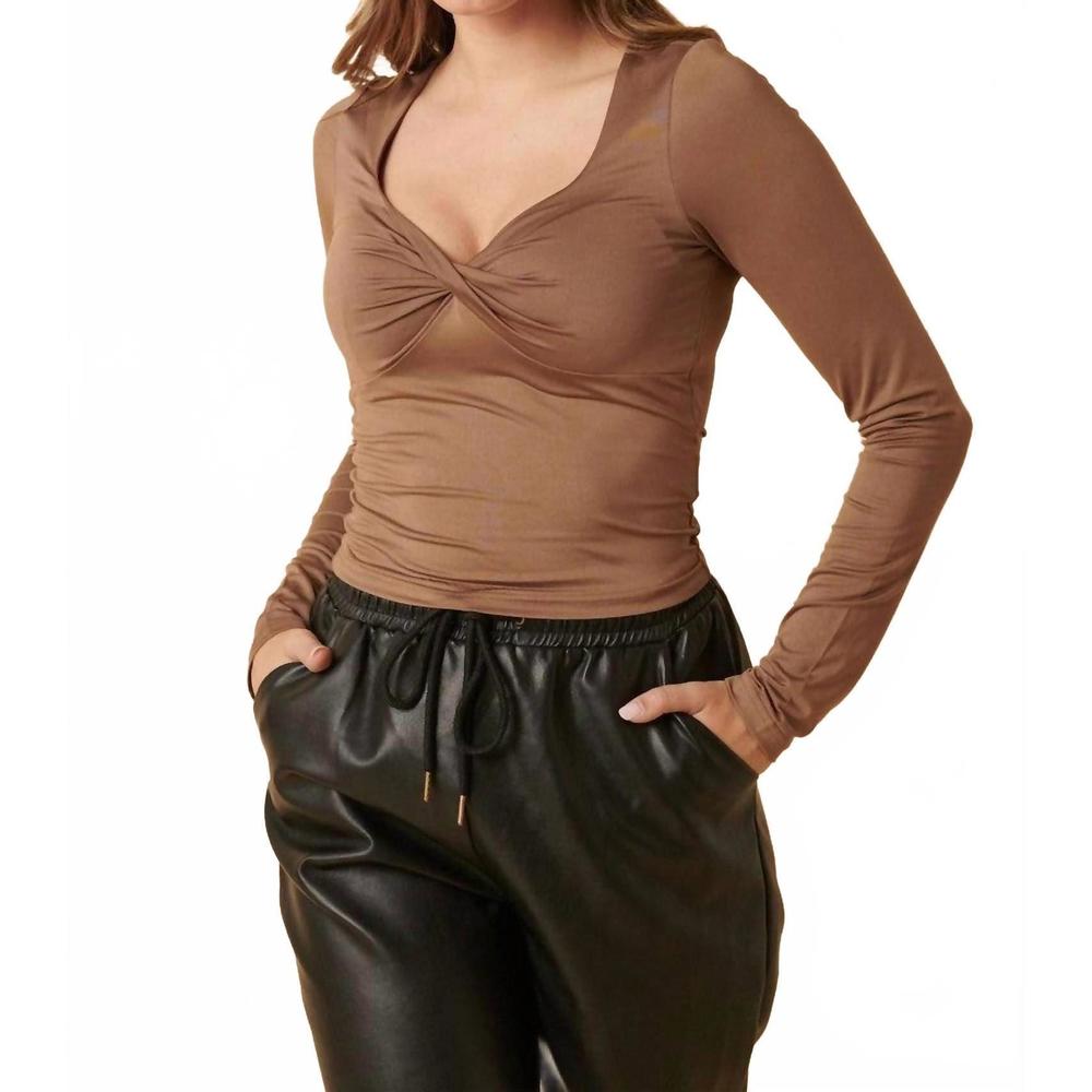 NEW MITTOSHOP twistie top in mocha